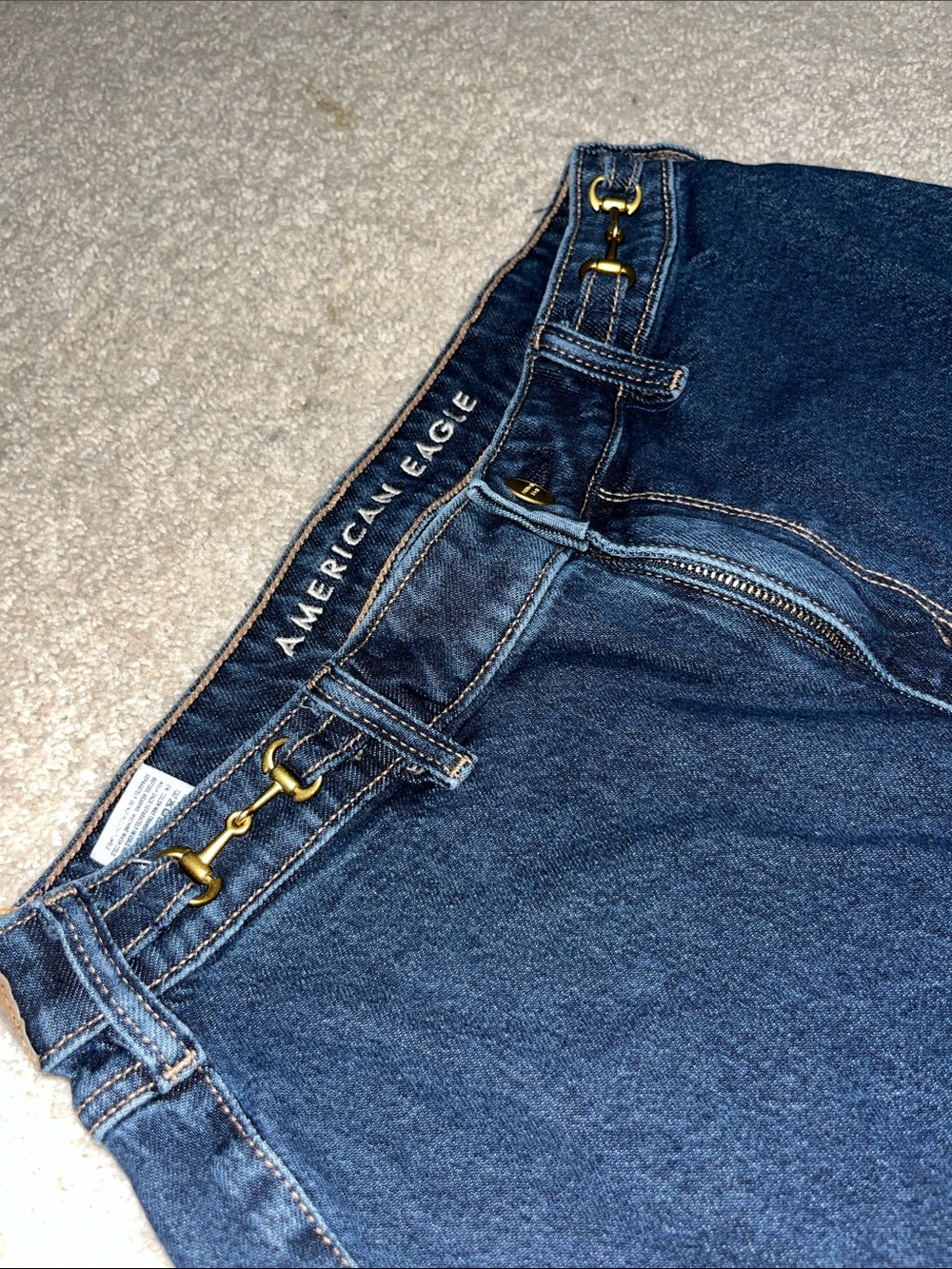 American Eagle Outfitters Dark Blue Wide Leg Jeans